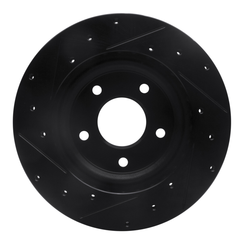 Chrysler 200 Brake Rotor (1) - Front Right - R1 Concepts - Drilled & Slotted - Black - `07-`25